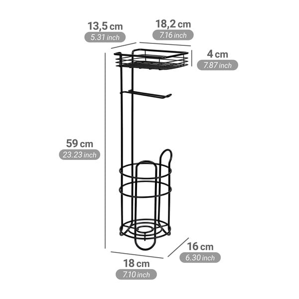 Черна стоманена поставка за тоалетна хартия – Wenko-image-4