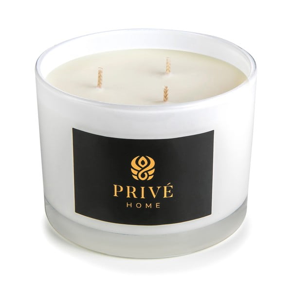Бяла ароматна свещ , време на горене 35 ч. Rose Pivoine - Privé Home