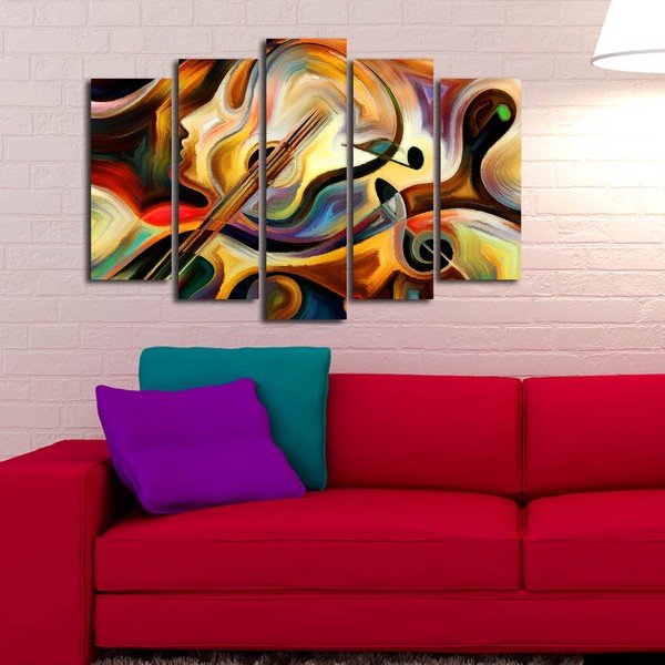 Картина от няколко части Абстрактна музика, 105 x 70 cm - Wallity-image-3