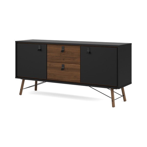 Черен скрин от декор от орех 150x72x40 cm Ry – Tvilum-image-2