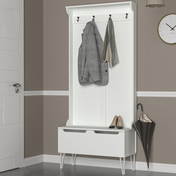 Бял гардероб с огледало Ratto Floria - Tera Home-image-1