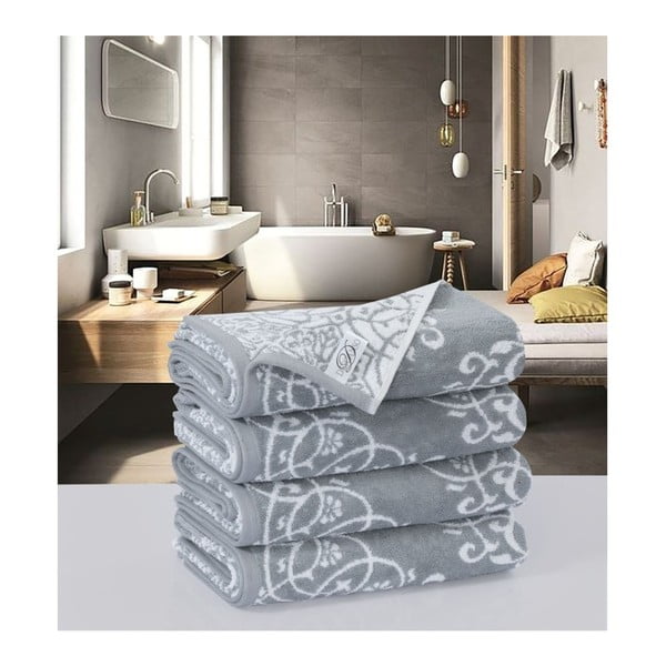 Sada 4 bavlněných ručníků Descanso Preyo, 50 x 100 cm