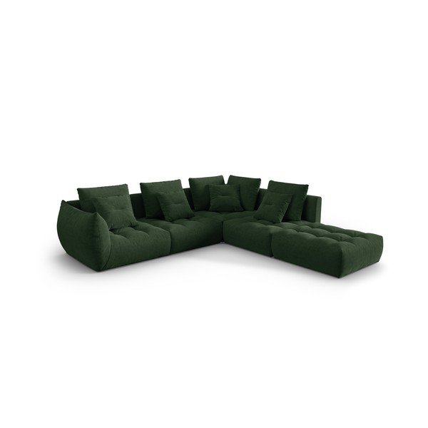 Тъмнозелен ъглов диван (десен ъгъл/L форма) Bloom – Micadoni Home-image-2