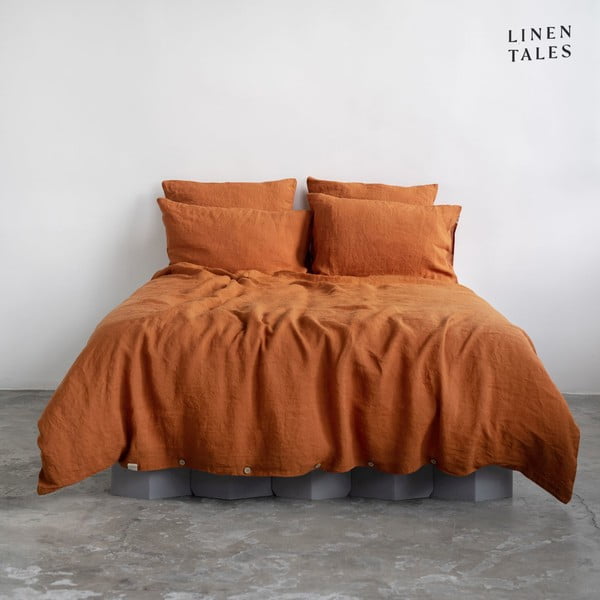 Ленен чаршаф за единично легло в тухлен цвят 165x220 cm - Linen Tales
