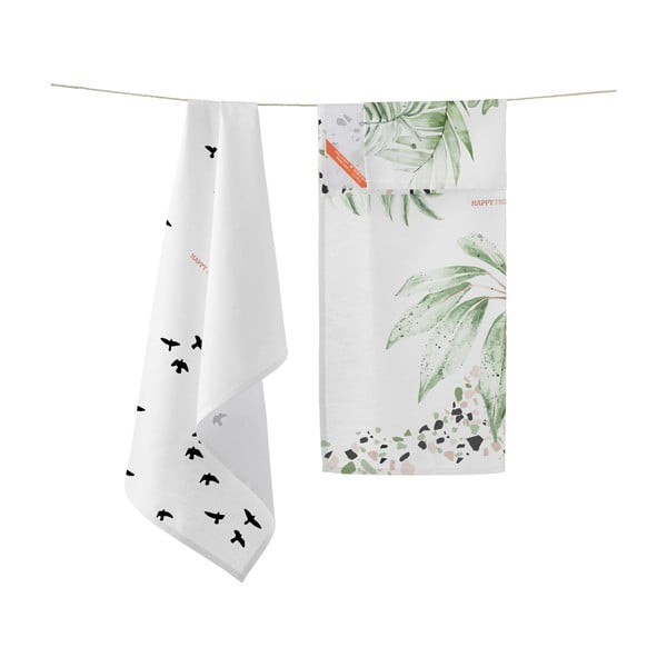 Комплект от 2 памучни кухненски кърпи , 70 x 50 cm Delicate - Happy Friday Basic-image-1