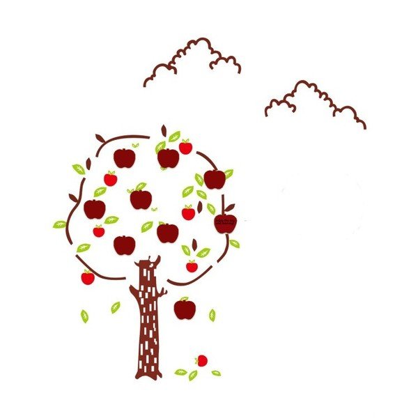 Nástěnná samolepka Mauro Ferretti Apples, 120 x 125 cm