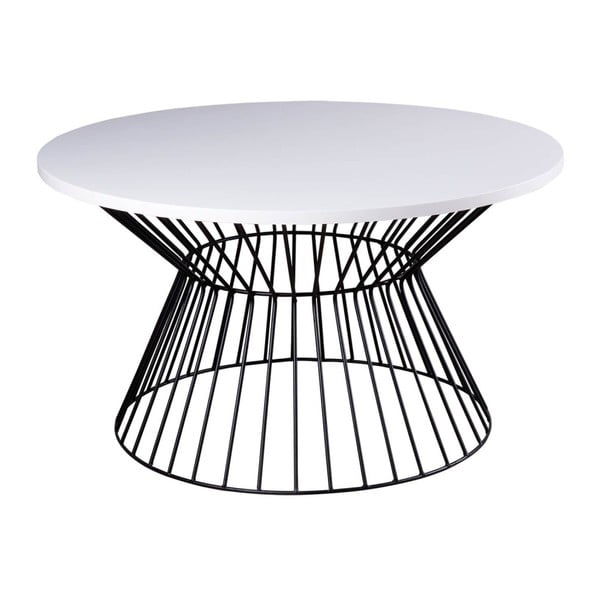 Černobílý konferenční stolek sømcasa Hugo, ø 80 cm