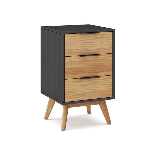 Нощно шкафче от борова дървесина в естествен цвят Lavis - Marckeric-image-2