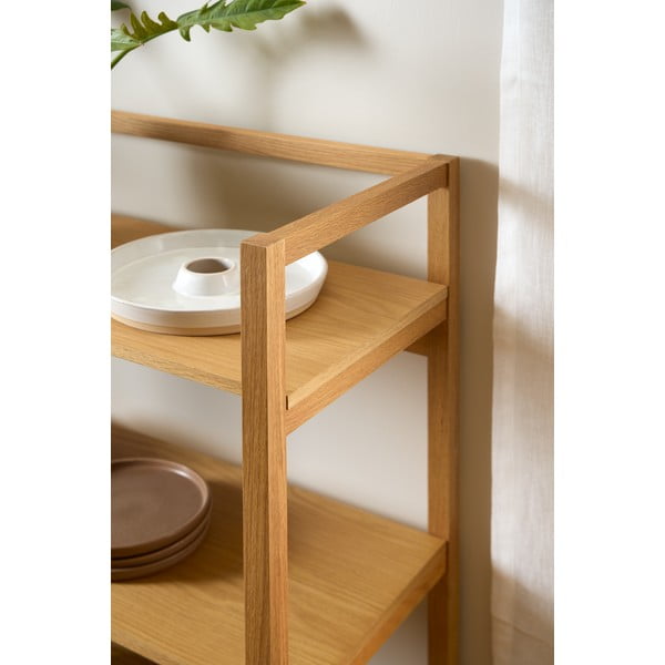 Библиотека от дъбов декор  в естествен цвят 80x93x40 cm Ludza – Actona-image-3