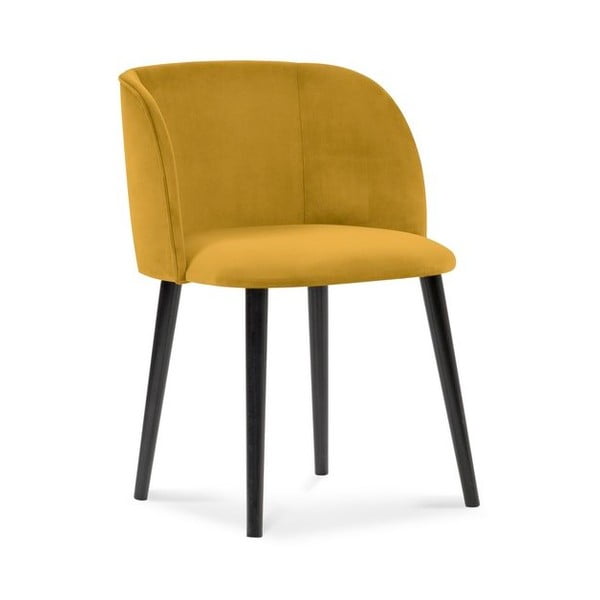 Жълт трапезен стол с кадифена тапицерия Aurora - Windsor & Co Sofas