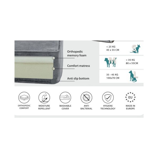 Светлокафяв матрак за куче 80x55 cm - Madison-image-1