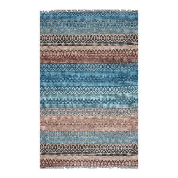 Modrý pruhovaný koberec Eco Rugs Kirin, 80 x 150 cm