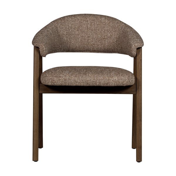 Кафяв тапициран трапезен стол с подлакътници Tunar – WOOOD-image-2