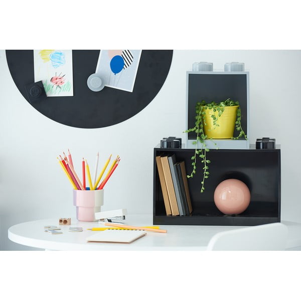 Детски черен стенен рафт Brick 8 - LEGO®-image-1