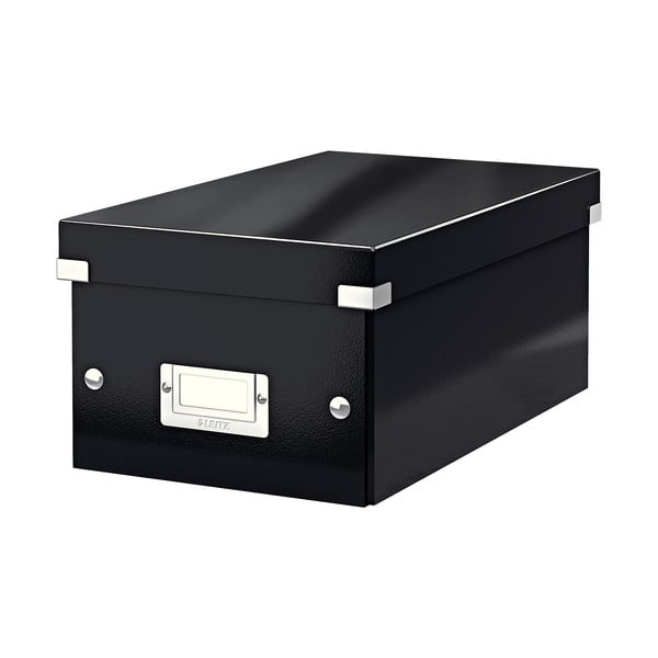 Черна картонена кутия за съхранение с капак Click&Store - Leitz