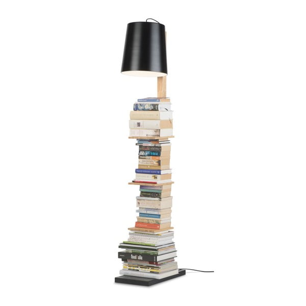 Свободностояща лампа с черен абажур и рафтове, височина 168 cm Cambridge - it's about RoMi