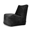 Черен пуф от рипсено кадифе Seat Lounge – SLOWDOWN