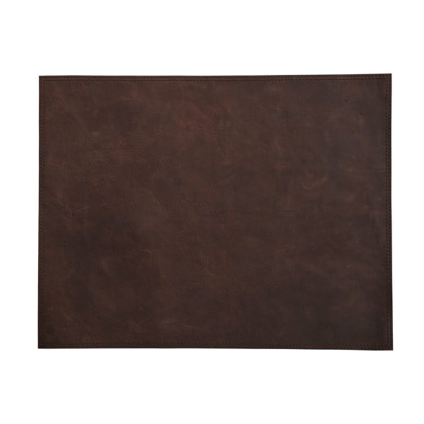 Комплект от 4 тъмнокафяви кожени подложки Furnhouse Doha, 45 x 35 cm - Fuhrhome