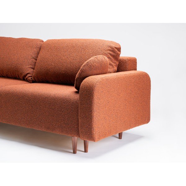 Разтегателен диван от букле в тухлен цвят 230 cm Trango – CustomForm-image-3