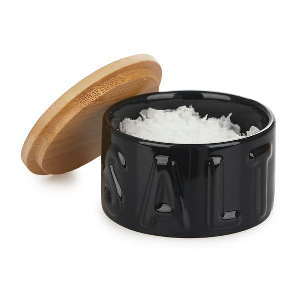 Черна керамична кутия за сол - Balvi