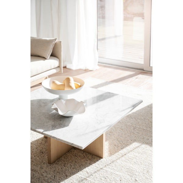 Кафява мраморна масичка за кафе 90x90 cm Brooksville - Rowico-image-4