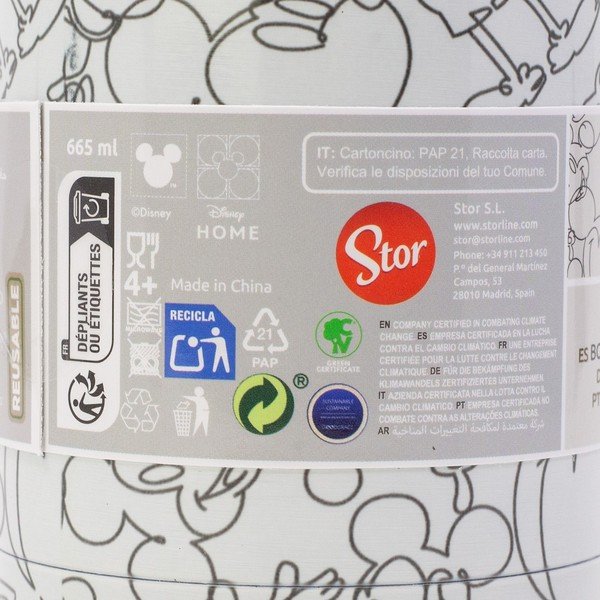 Бял детски термос от неръждаема стомана 665 ml Mickey Mouse – STOR-image-4