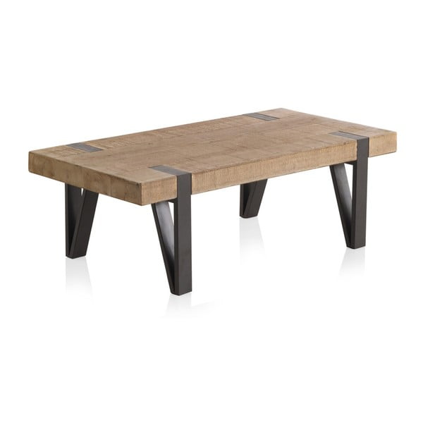 Dřevěný konferenční stolek s kovovými nohami Geese Pina, 120 x 60 cm
