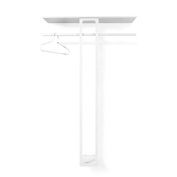 Бяла стоманена стенна закачалка с рафт 100 cm Luno Large – Spinder Design-image-3