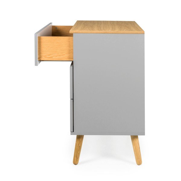 Сив скрин с дъбови крака , 90 x 79 cm Dot - Tenzo-image-4