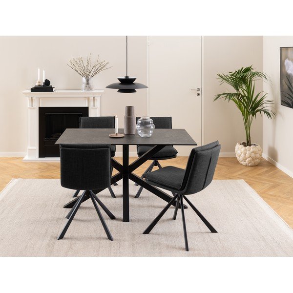 Тъмносив трапезен стол Flynn - Actona-image-2