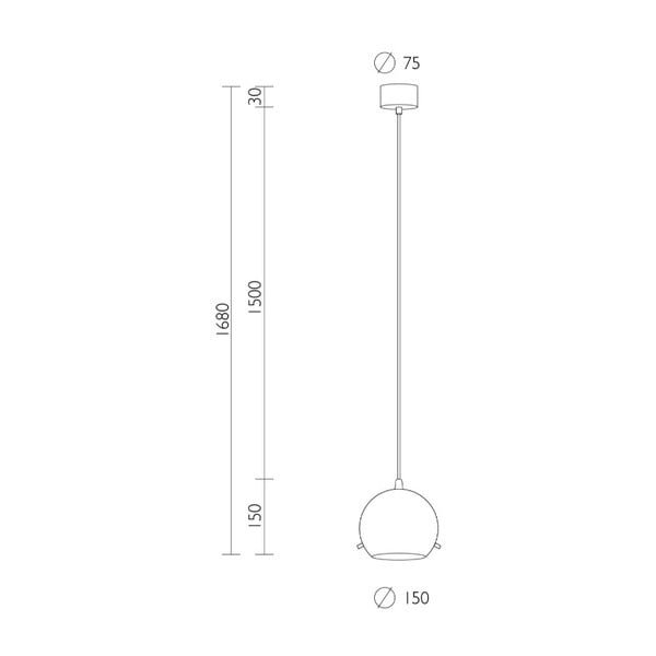 Бяло матово висящо осветително тяло с черен кабел Myoo - Sotto Luce-image-1
