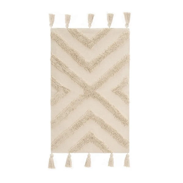 Кремав памучен килим подходящ за пране 50x80 cm – Casa Selección