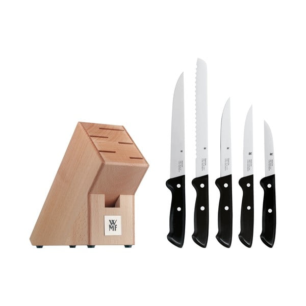 Комплект от 5 ножа с кухненски блок от неръждаема стомана Cromargan® Line Classic - WMF