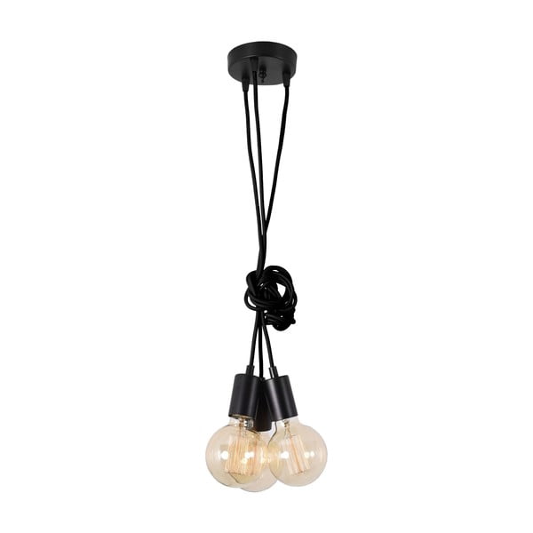 Черна лампа за таван с 3 крушки Spider Lamp - Filament Style