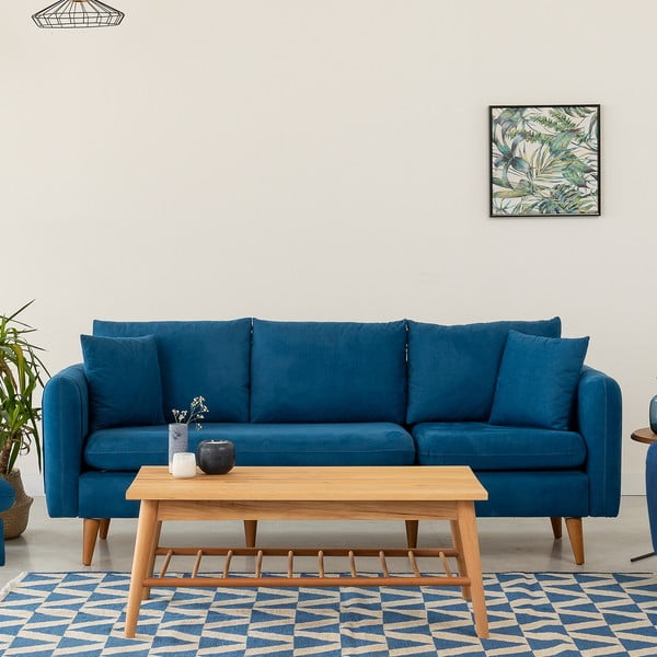 Тъмносин диван 215 cm Sofia – Balcab Home-image-4