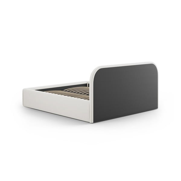 Бежово двойно легло 140x200 cm тапицирано с място за съхранение с включена подматрачна рамка Juno – Windsor & Co Sofas-image-4