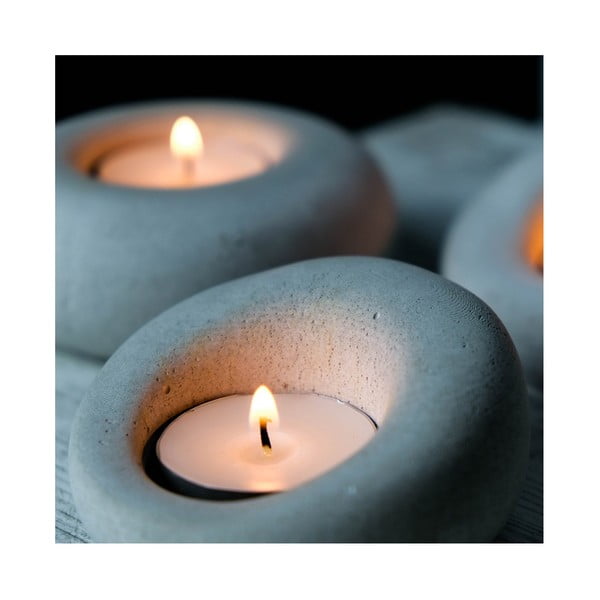 Бетонни свещници в комплект от 3 бр. Donut - Mioli Decor-image-2