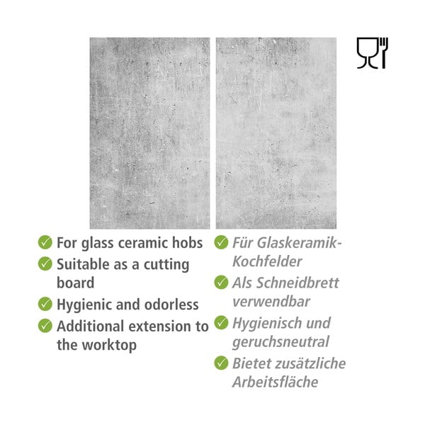 Капаци за печки от закалено стъкло в комплект от 2 броя 52x30 cm Concrete - Allstar-image-4