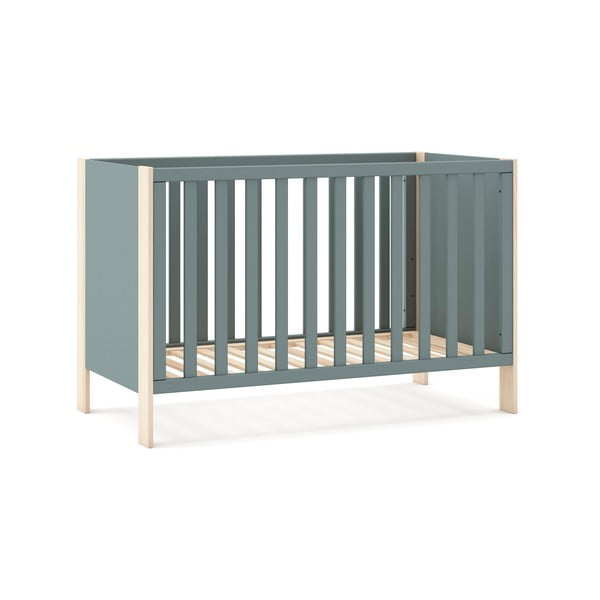 Детско креватче 60x120 cm в естествен цвят/сиво-зелено Esteban – Marckeric-image-3