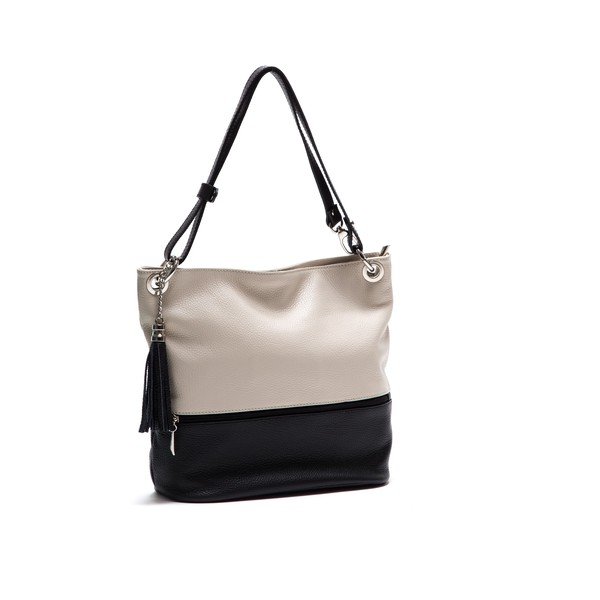 Kožená kabelka Anna Luchini 1104 Beige Nero-image-2