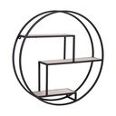 Черен/естествен на няколко нива стенен рафт от масивна Пауловния 62 cm Rotterdam – House Nordic