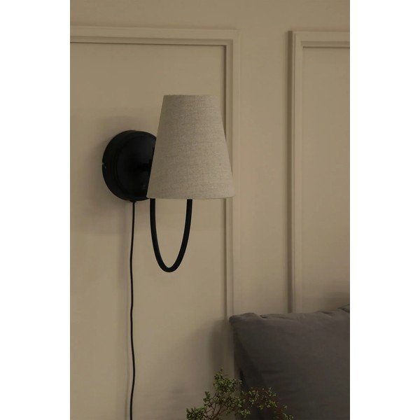 Черна/бежова стенна лампа за контакт Amar – Markslöjd-image-3