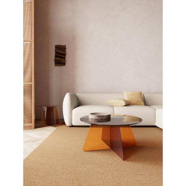 Кафява стъклена кръгла масичка за кафе ø 80 cm Samos – Actona-image-1