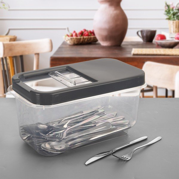 Пластмасова кутия за съхранение с капак 35x20x18 cm Slop – Orion-image-2