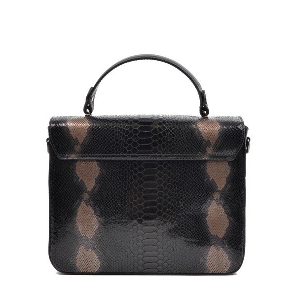 Черна кожена чанта Mangotti Hadria - Mangotti Bags-image-3