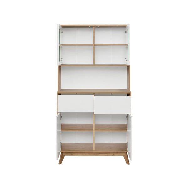 Бяло-естествена витрина от декор от дъб  84x165 cm Skandi – Støraa-image-2