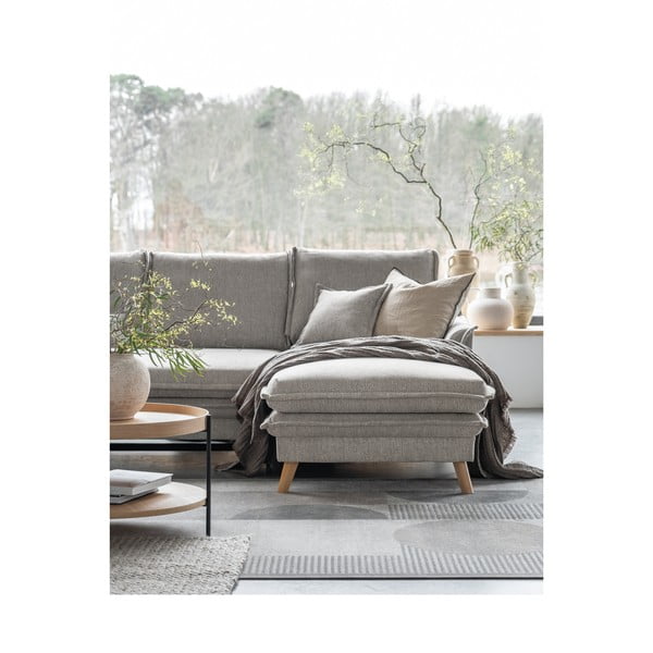 Сиво-бежов разтегателен/с място за съхранение ъглов диван (десен ъгъл) Charming Charlie – Miuform-image-4