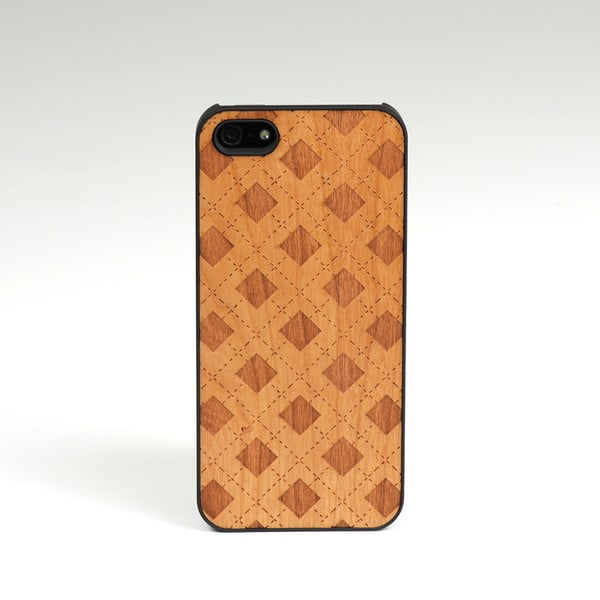 Dřevěný kryt na iPhone 5, Checker design