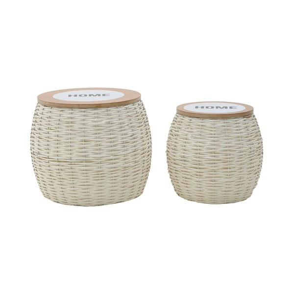 Комплект от 2 плетени кошници за съхранение Дървени - InArt