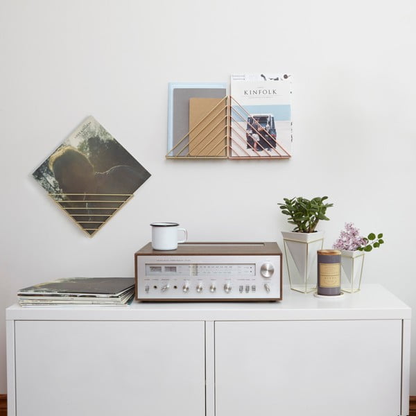 Комплект от 2 бели керамични саксии със златист дизайн Trigg - Umbra-image-4